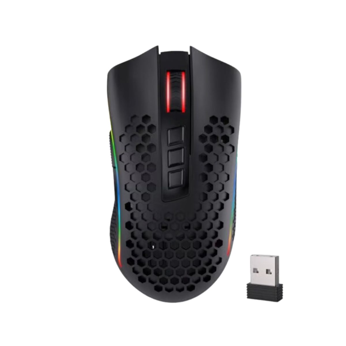 REDRAGON - MOUSE GAMER REDRAGON INALAMBRICO STORM PRO M808 CON LUCES RGB NEGRO