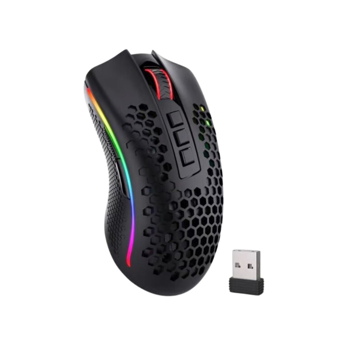 REDRAGON - MOUSE GAMER REDRAGON INALAMBRICO STORM PRO M808 CON LUCES RGB NEGRO