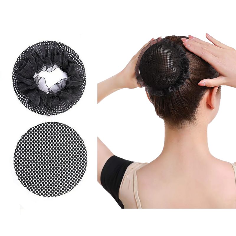 GENERICO - Malla X 2 Unid Colita Sujetador Moño Cabello Ballet Negro