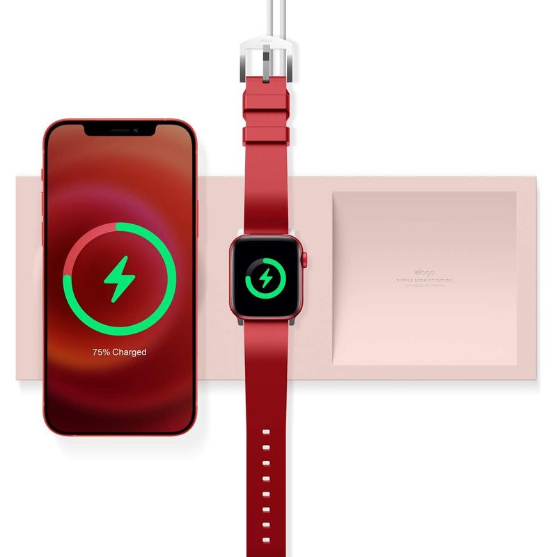 ELAGO - Bandeja De Silicona Compatible Cargadores iPhone Watch Y AirPods Rosa