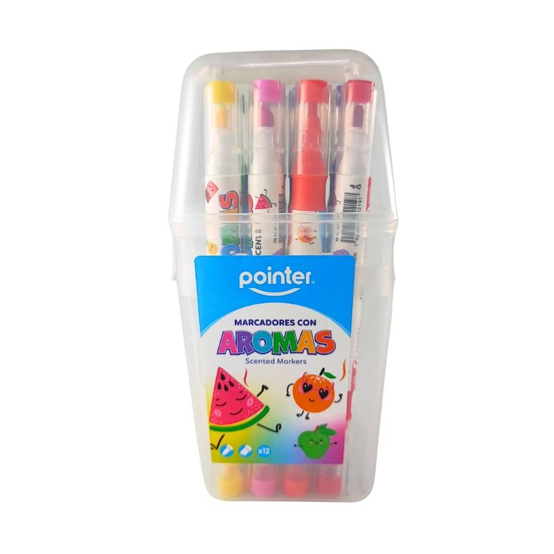 POINTER - Marcador Pointer Con Aroma Doble Punta X12 Colores Lavables