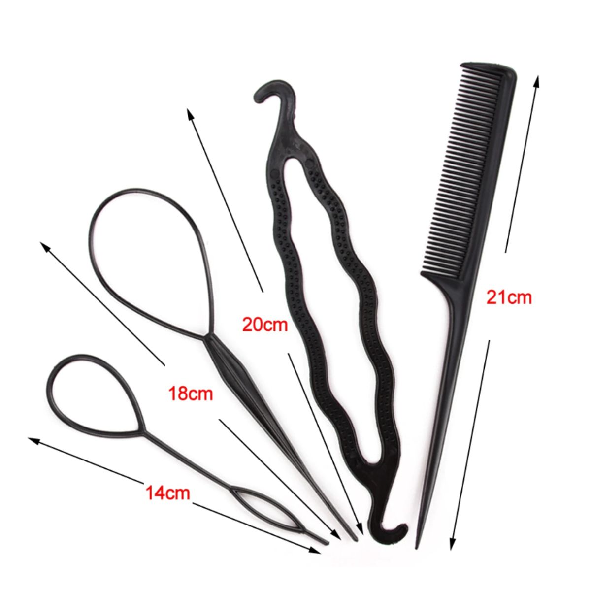 GENERICO - Kit x 4 Und  Peine Peinado Cabello Dona Agujas Pelo Trenza