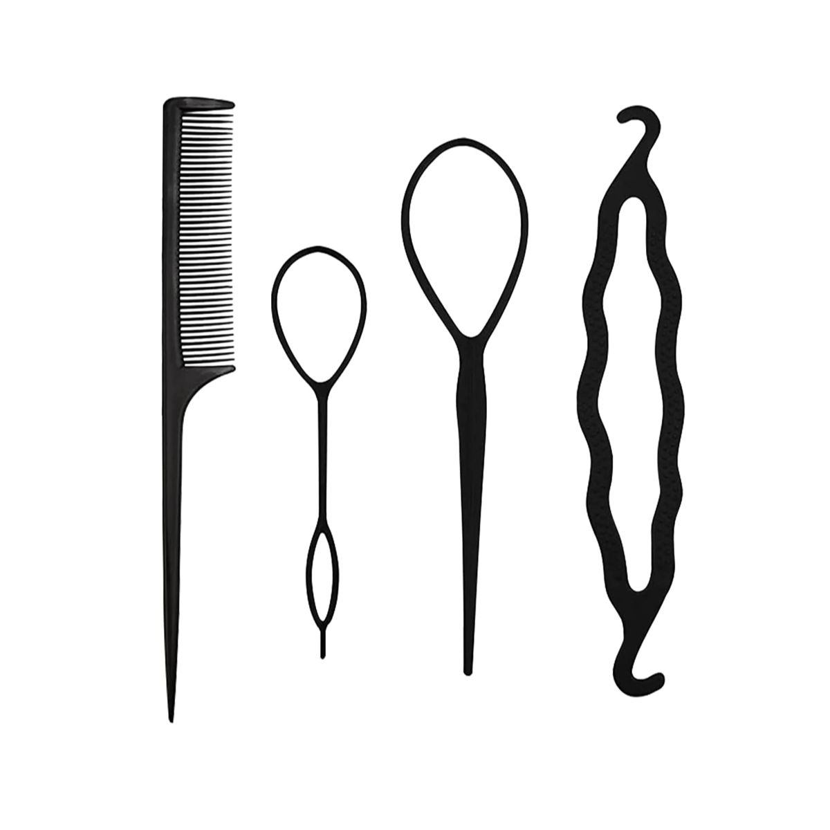 GENERICO - Kit x 4 Und  Peine Peinado Cabello Dona Agujas Pelo Trenza