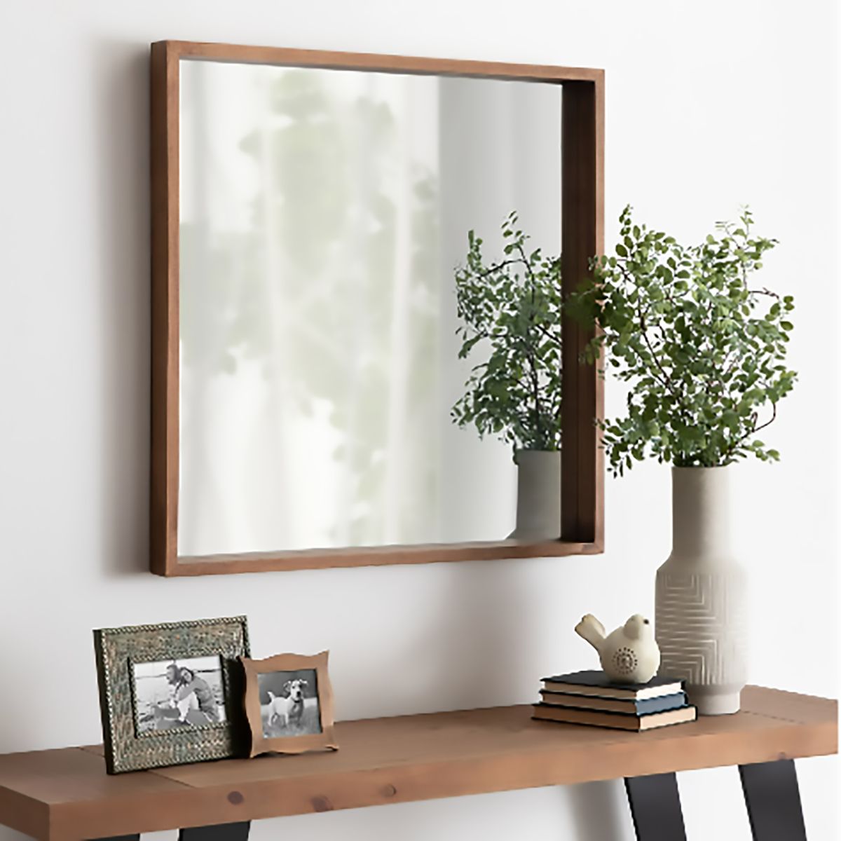 HOMUS - ESPEJO CUADRADO MADERA 60X60CM
