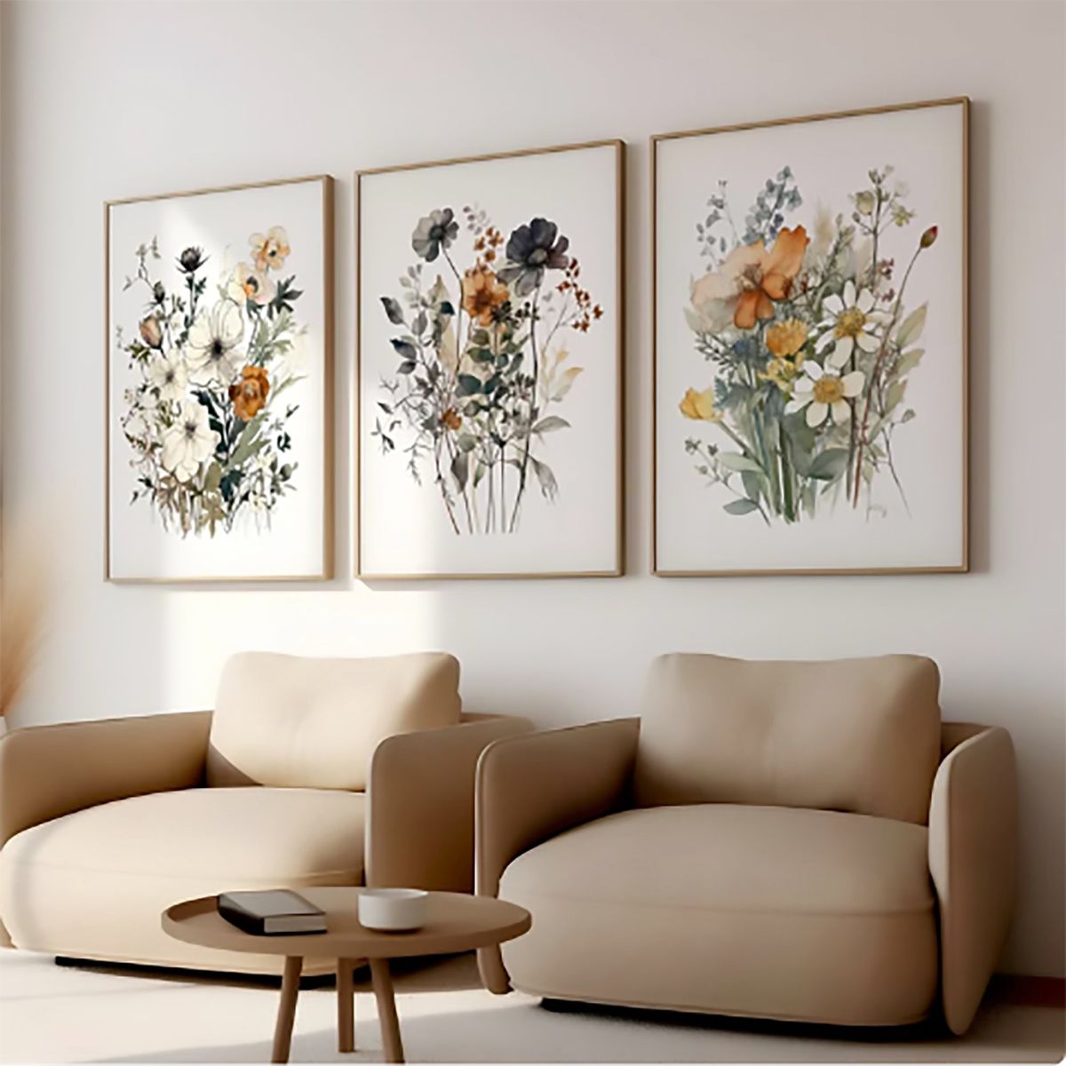 HOMUS - CUADROS TRIPTICO FLORES