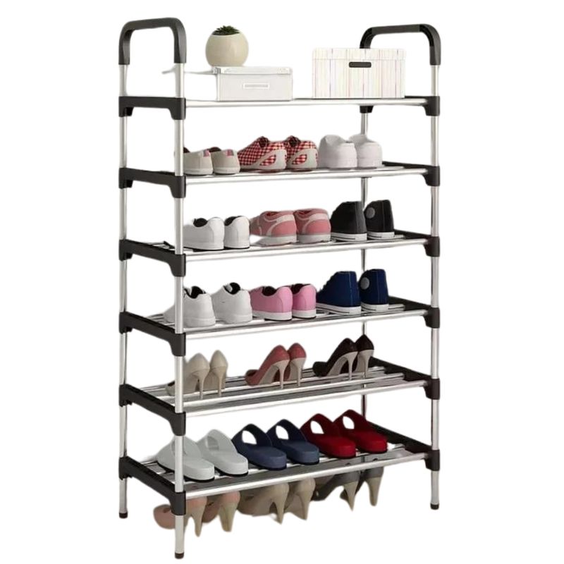 GENERICO - Organizador Zapatero Metálico 6 Niveles Shoe Rack Color Negro