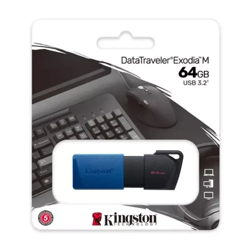 KINGSTON - MEMORIA USB KINGSTON 64 GB 3.2 DTX EXODIA AZUL