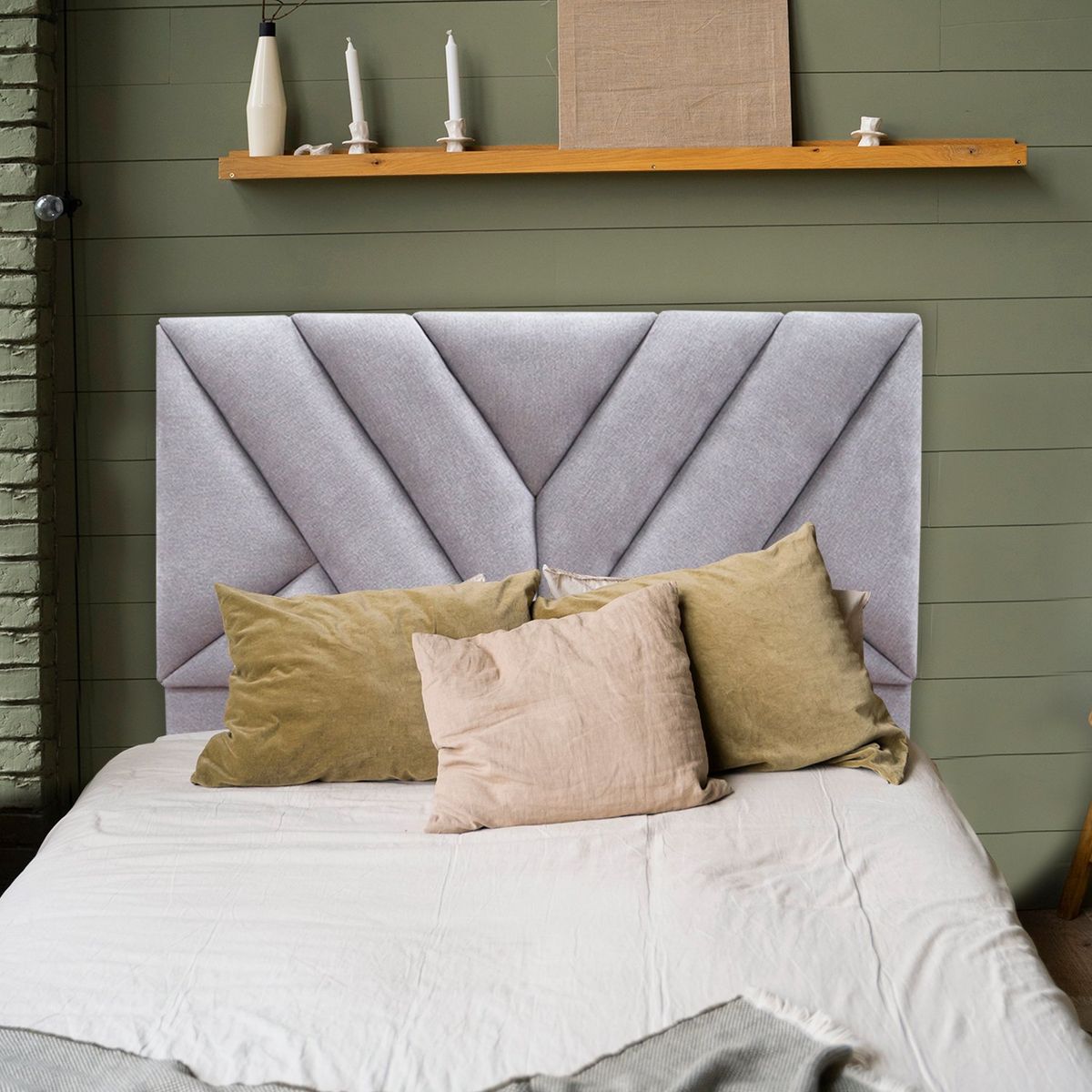 GENERICO - Espaldar Hug de Piso Cama Semidoble 120 Gris Claro