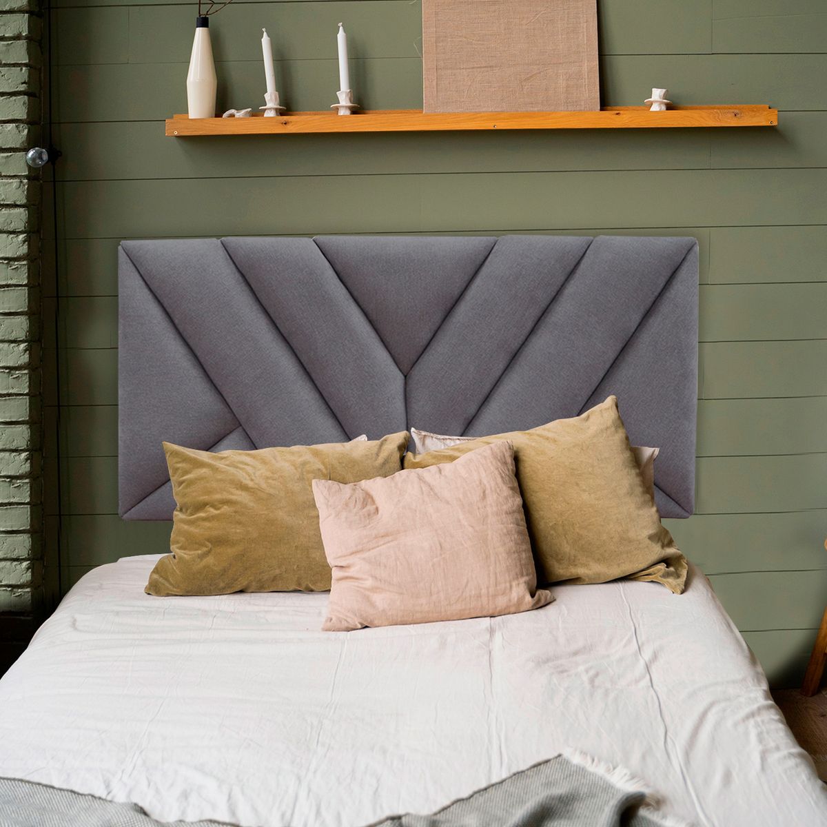 GENERICO - Espaldar Hug de colgar Cama Doble 140 Gris Oscuro