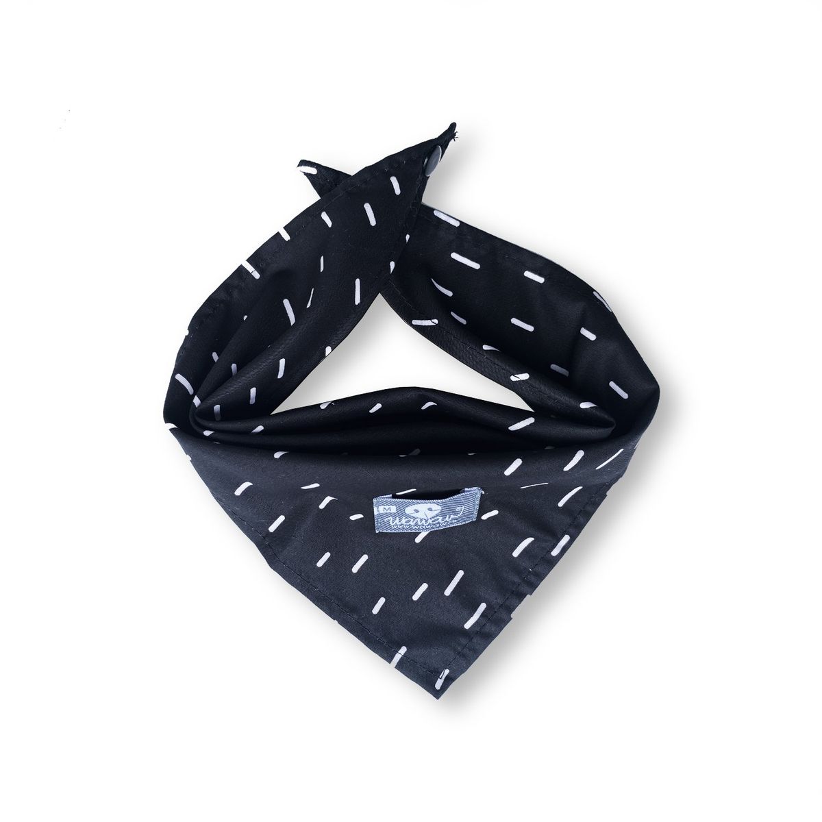 WAWAW - Pañoleta para perro talla S negra líneas blancas Wawaw
