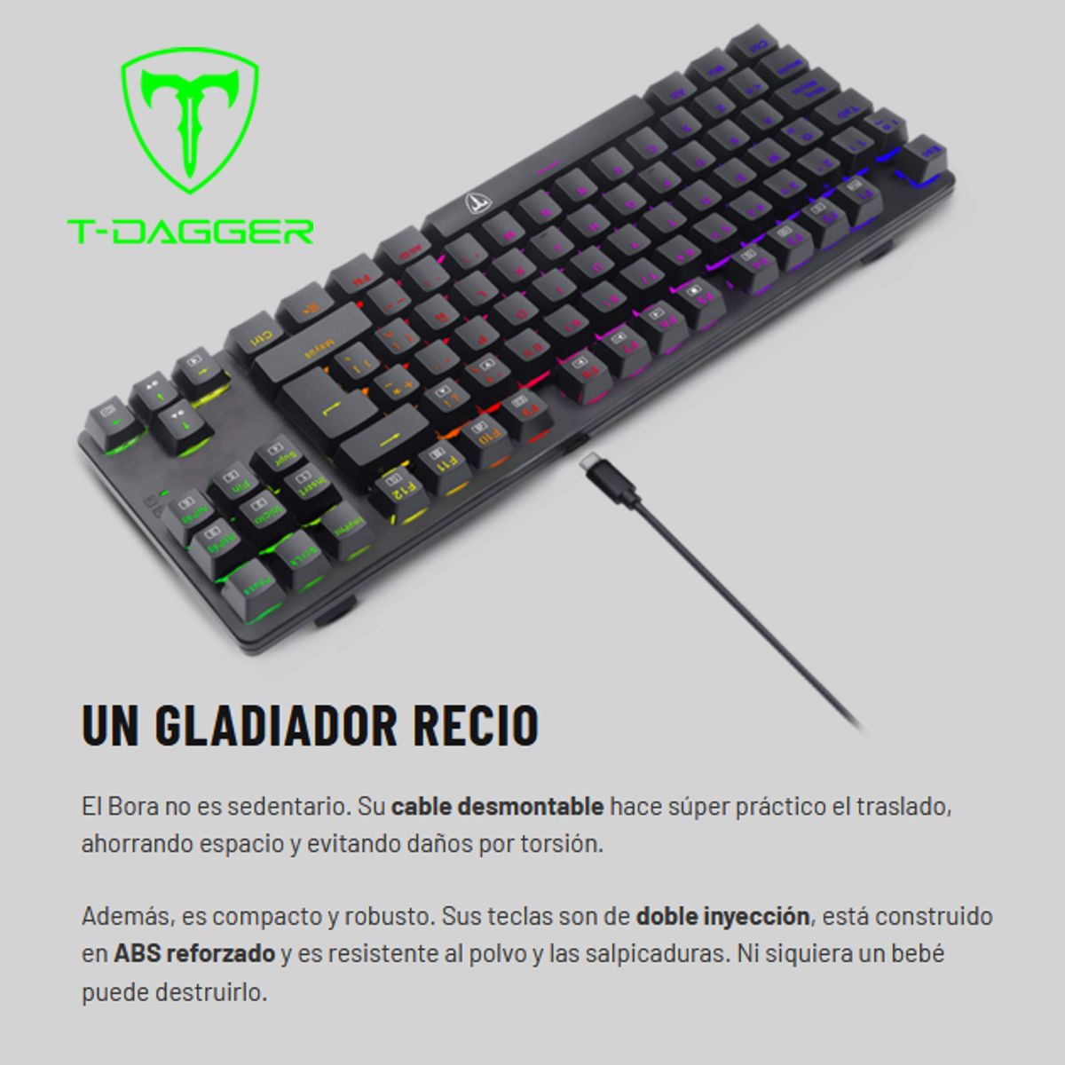 REDRAGON - Teclado Gamer Mecánico TKL T-dagger T-TGK315-RD Bora RGB