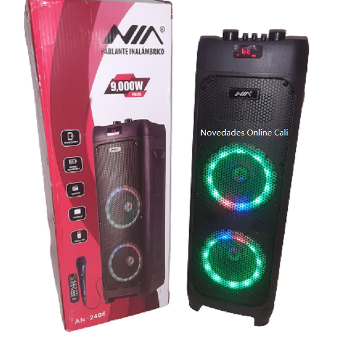 NIA - Cabina Torre De Sonido Bluetooth Nia 9000w Inalambrica Portatil Tws