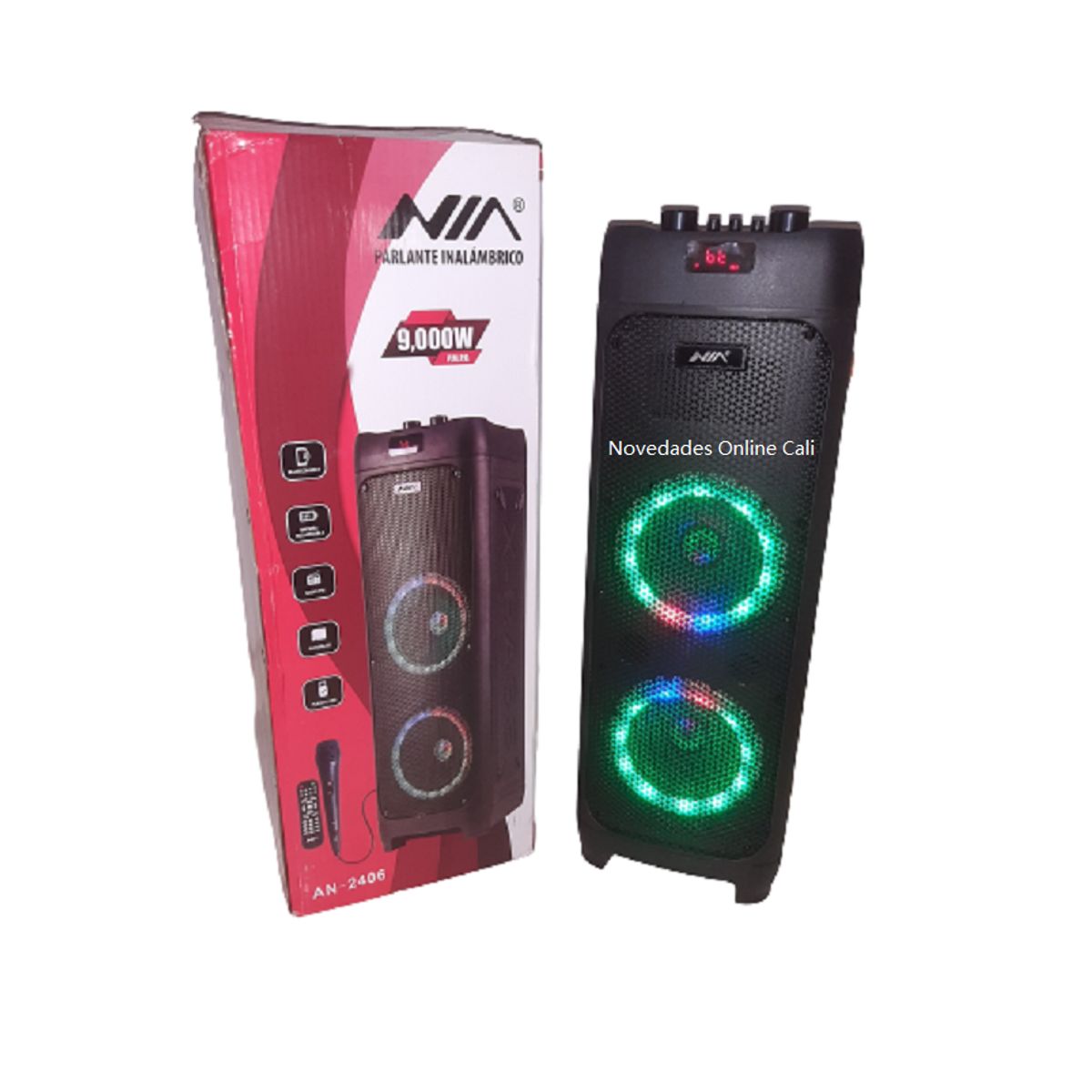 NIA - Cabina Torre De Sonido Bluetooth Nia 9000w Inalambrica Portatil Tws