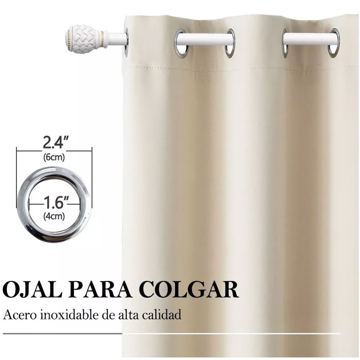 ONE PIXEL - Cortina Blackout 100% Anti Luz, 2 Paños 140x225 - Biege One Pixel