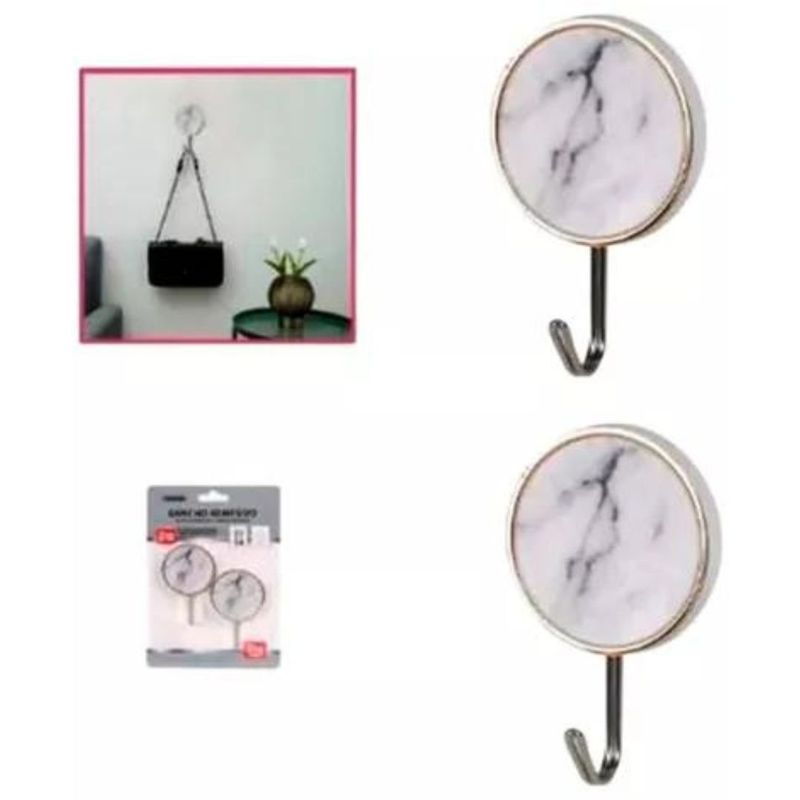 MAZUGI - Gancho Perchero X2 Und Adhesivo Para Pared Multiusos