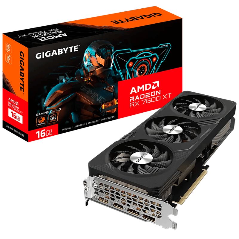 GIGABYTE - Tarjeta De Vídeo AMD GIGABYTE RX 7600 XT GAMING OC 16GB