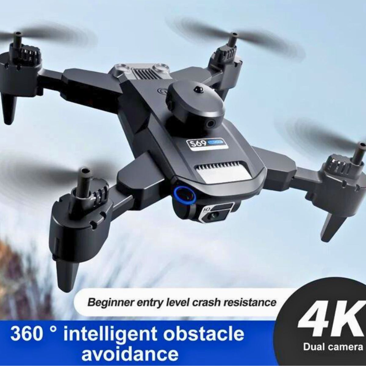 GENERICO - Drone S69 Plegable Sensor De Obstaculos Cámara Dual