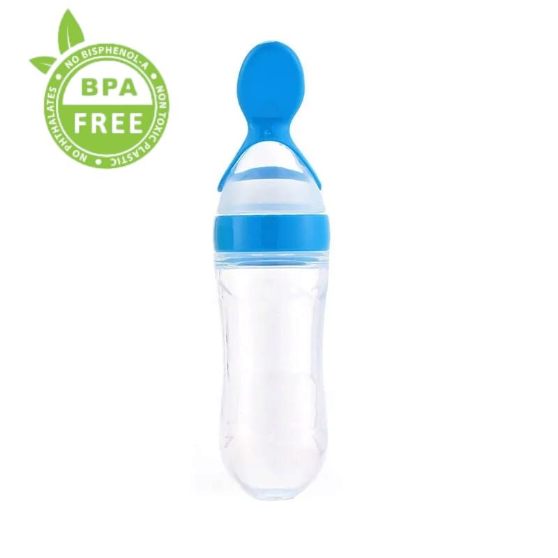 GENERICO - Cuchara Alimentadora Para Bebé En Silicona Azul