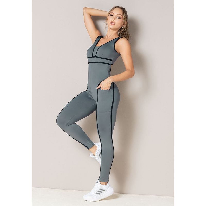 MARKETING PERSONAL - Enterizo Largo Mujer Gris Mp 101483