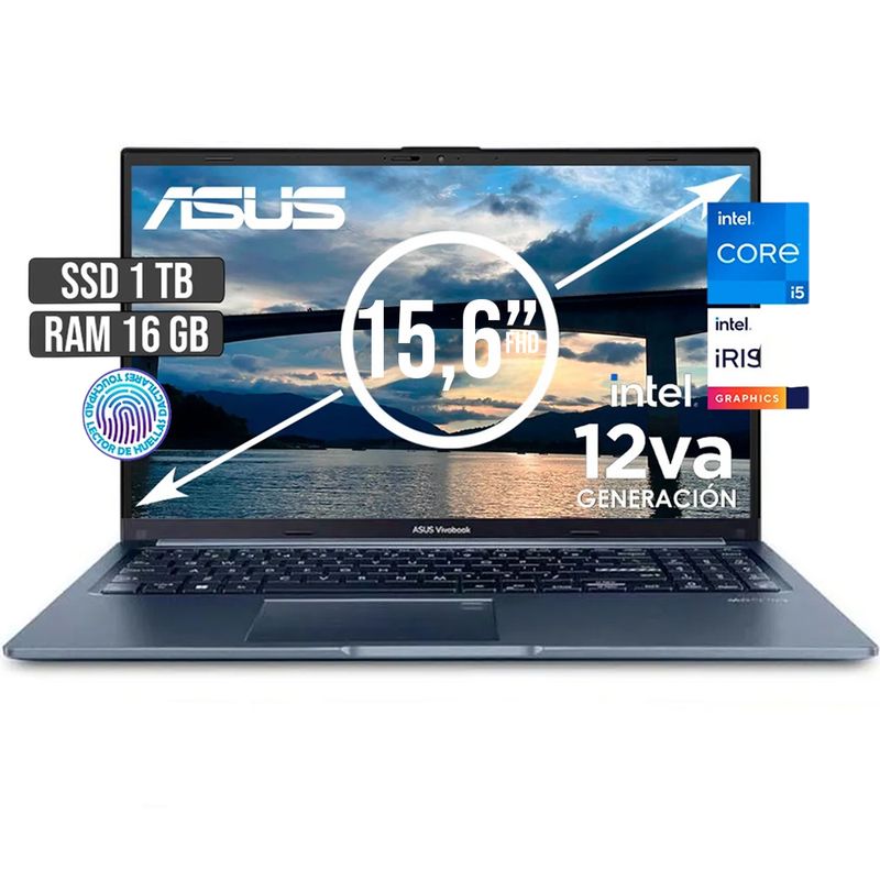 ASUS - PORTATIL ASUS INTEL CORE I5-12500H SSD 1TB RAM 16GB LED 156 FULL HD