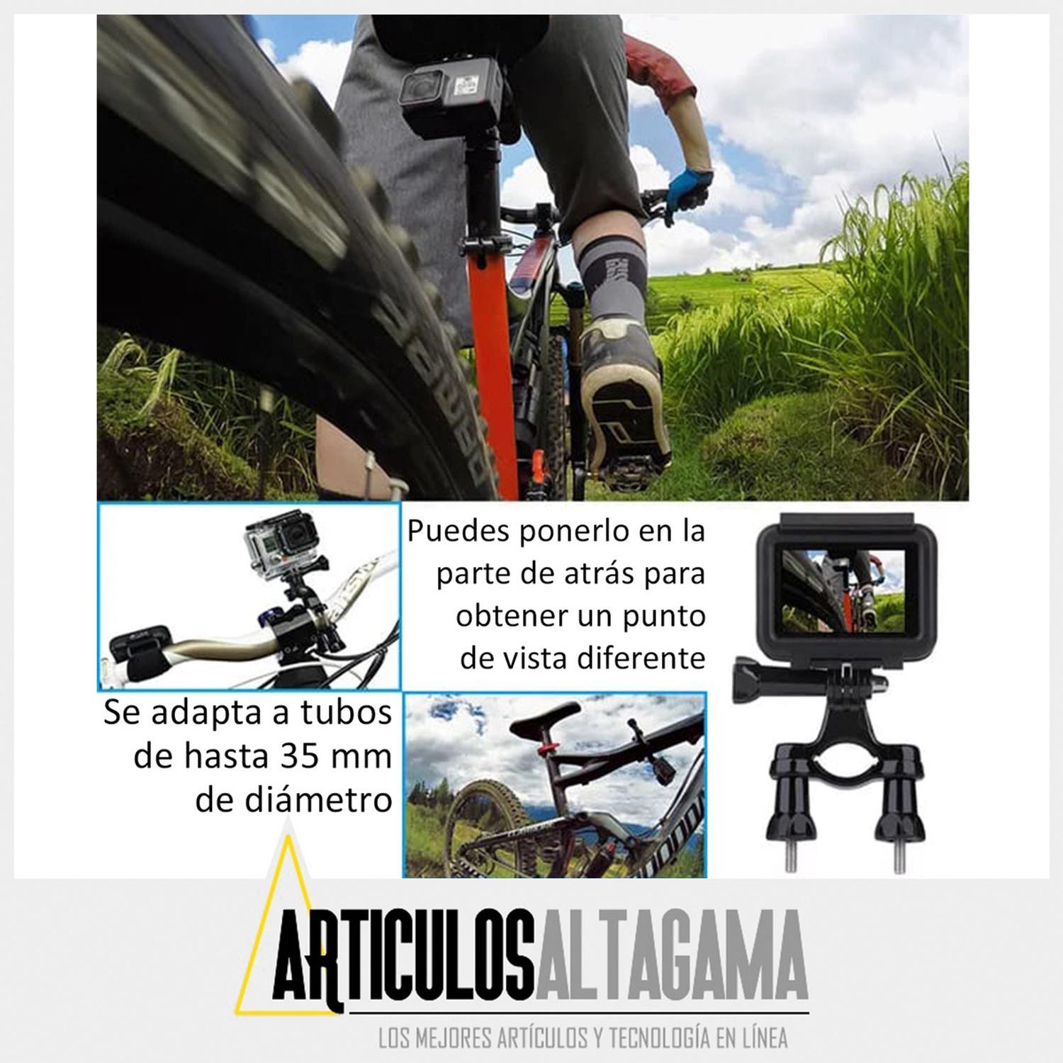 Soporte para manillar de bici o moto para Cámara de Acción
