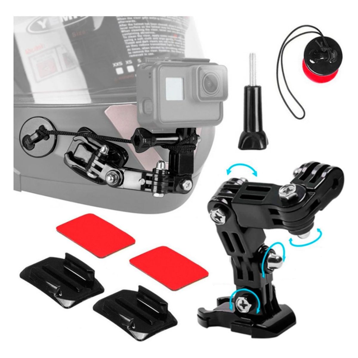 XALTA - Soporte Base Montura Multifuncional Moto Para Gopro 6 Pcs