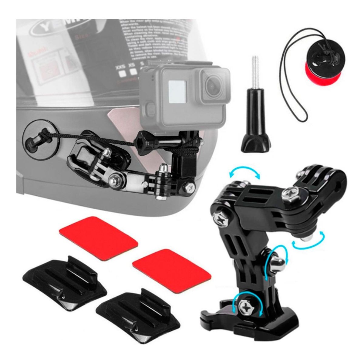 XALTA - Soporte Base Montura Multifuncional Moto Para Gopro 6 Pcs
