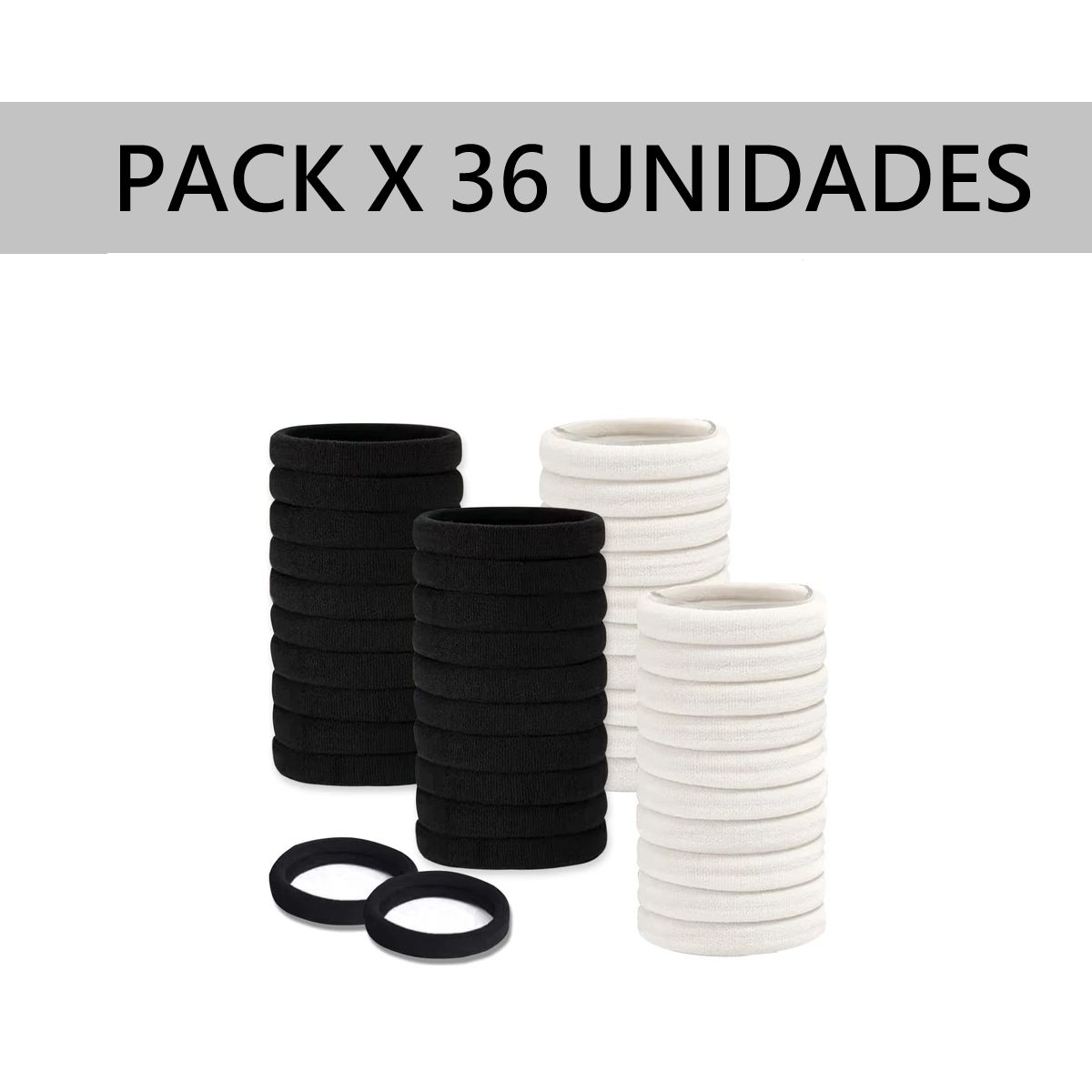 GENERICO - Colitas X 36 Unid Moñas Banda Elástica Cauchos De Cabello