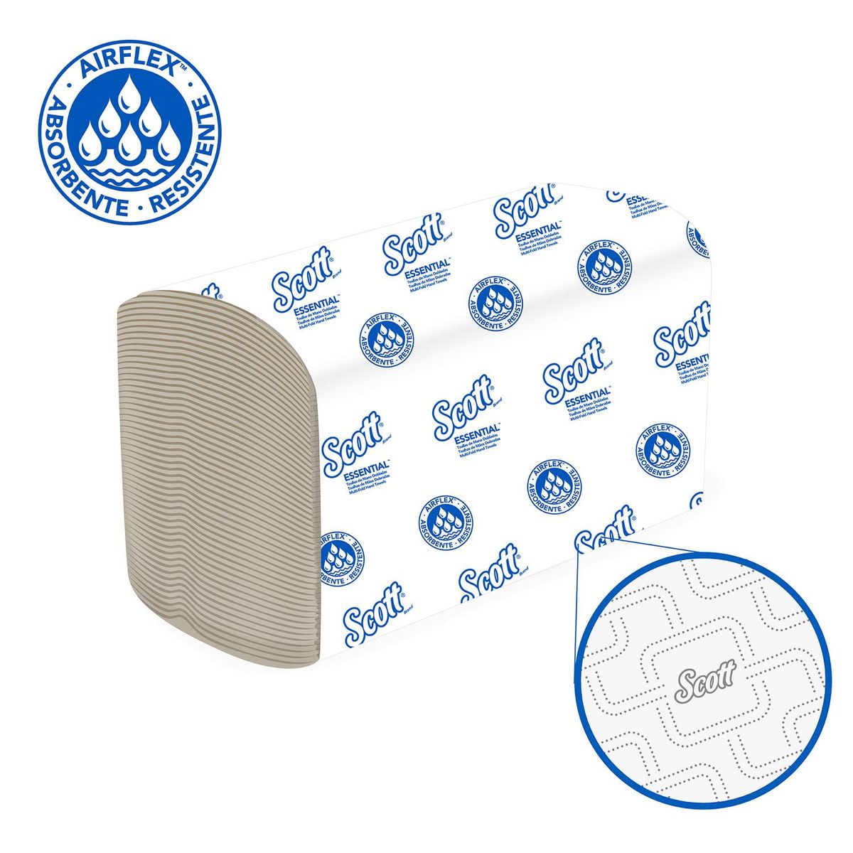 SCOTT - Toallas de Mano Scott Essential Doblada Natural 150 toallas