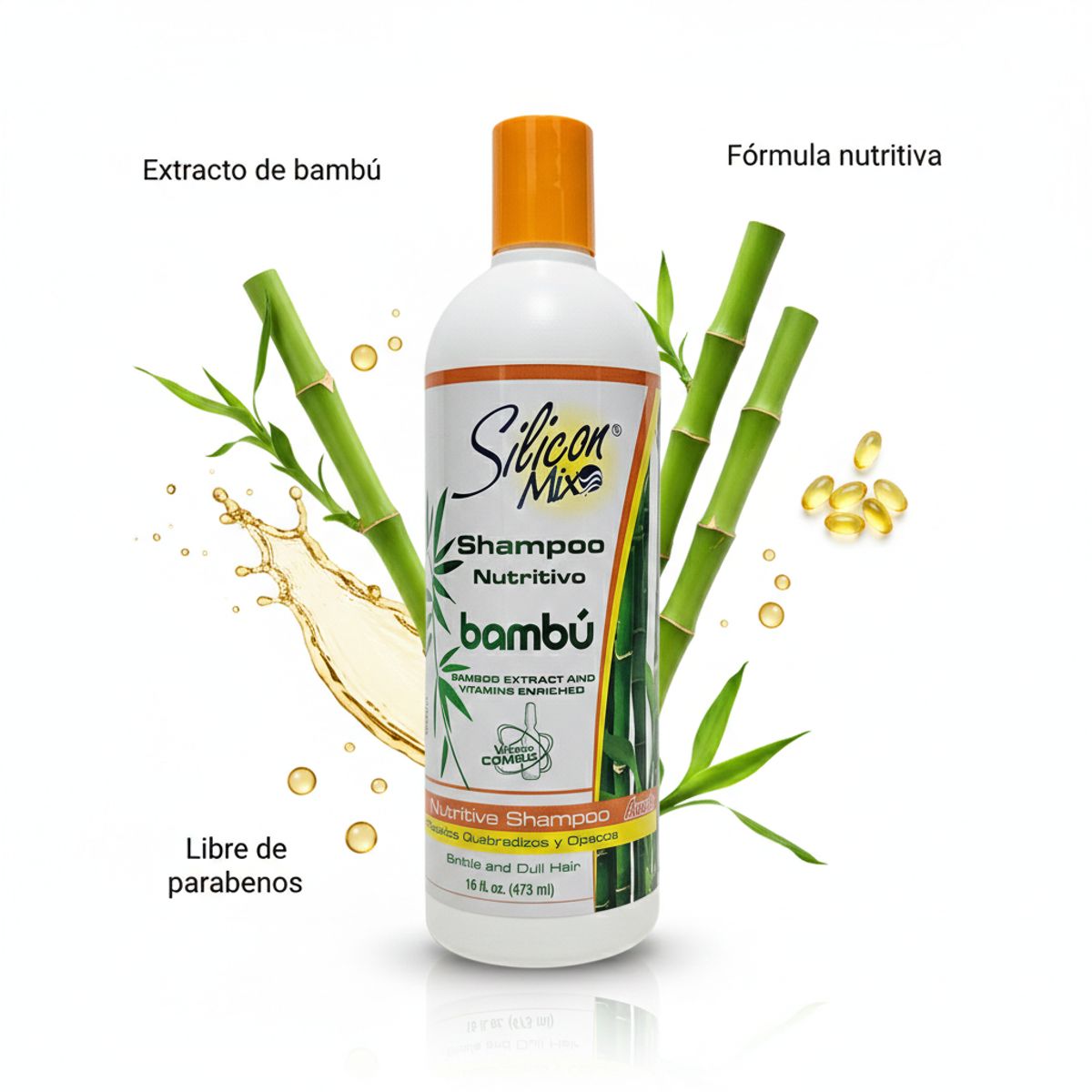 SILICON MIX - shampoo nutritivo con extracto de bambú Silicon Mix 16 oz