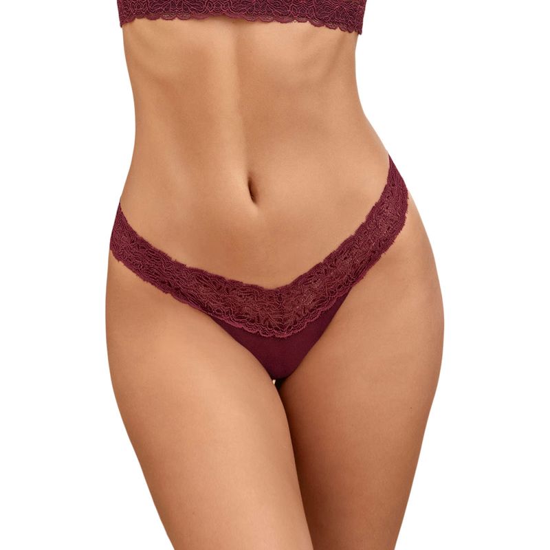 LEONISA - Leonisa Brasilera con encaje en cintura y tela lisa