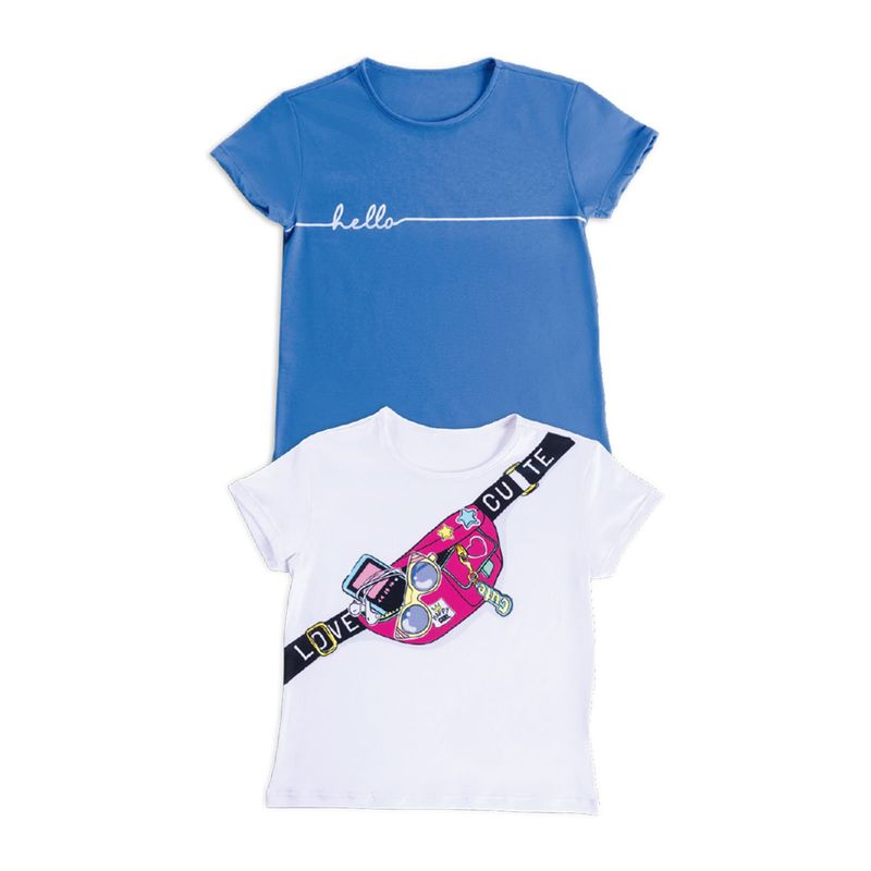 MARKETING PERSONAL - Camiseta Paq X2 Infantil Femenino Multicolor Mp 6080