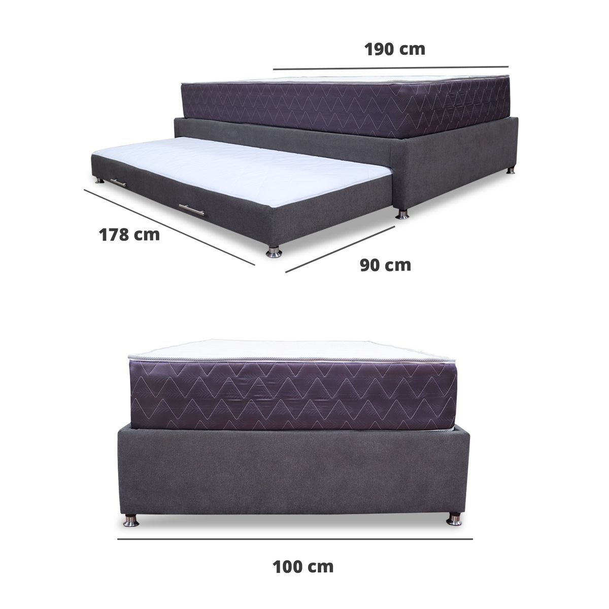 GENERICO - Combo Cama Tarima Nido Muller 100x190 Sencillo