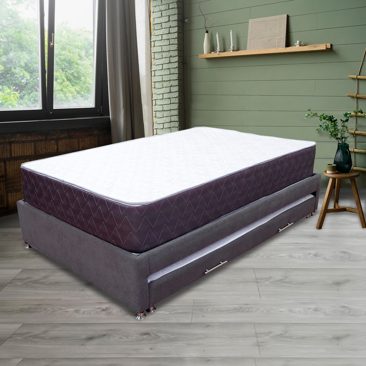 GENERICO - Combo Cama Tarima Nido Muller 120x190 Semidoble