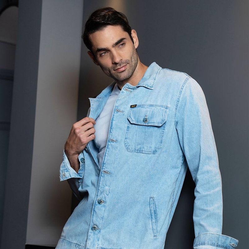 LEC LEE - Camichaqueta denim clasica para hombre Lec Lee-