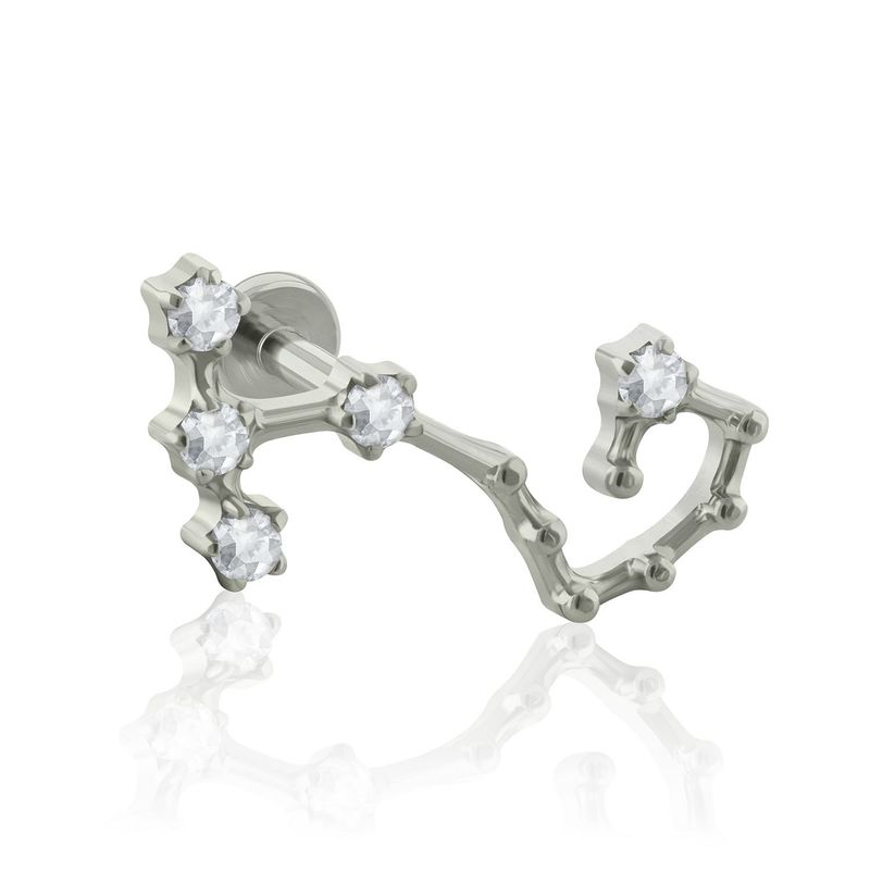 AGHA JEWELRY - Titanio Arete Piercing Constelación Escorpión Cristal Zirconia Cúbica para Lóbulo