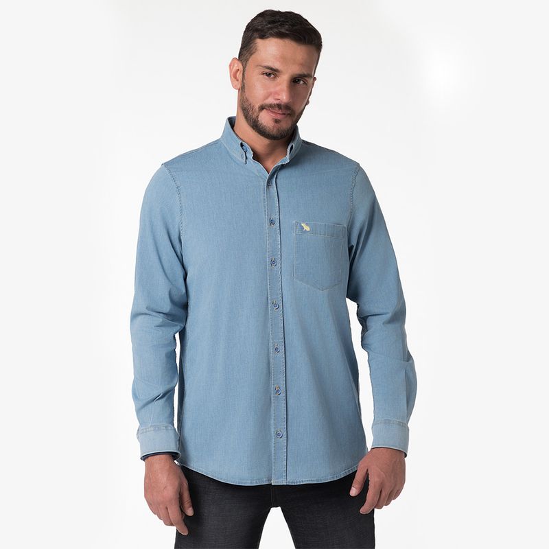 LEC LEE - Camisa de jean para hombre Lec Lee-