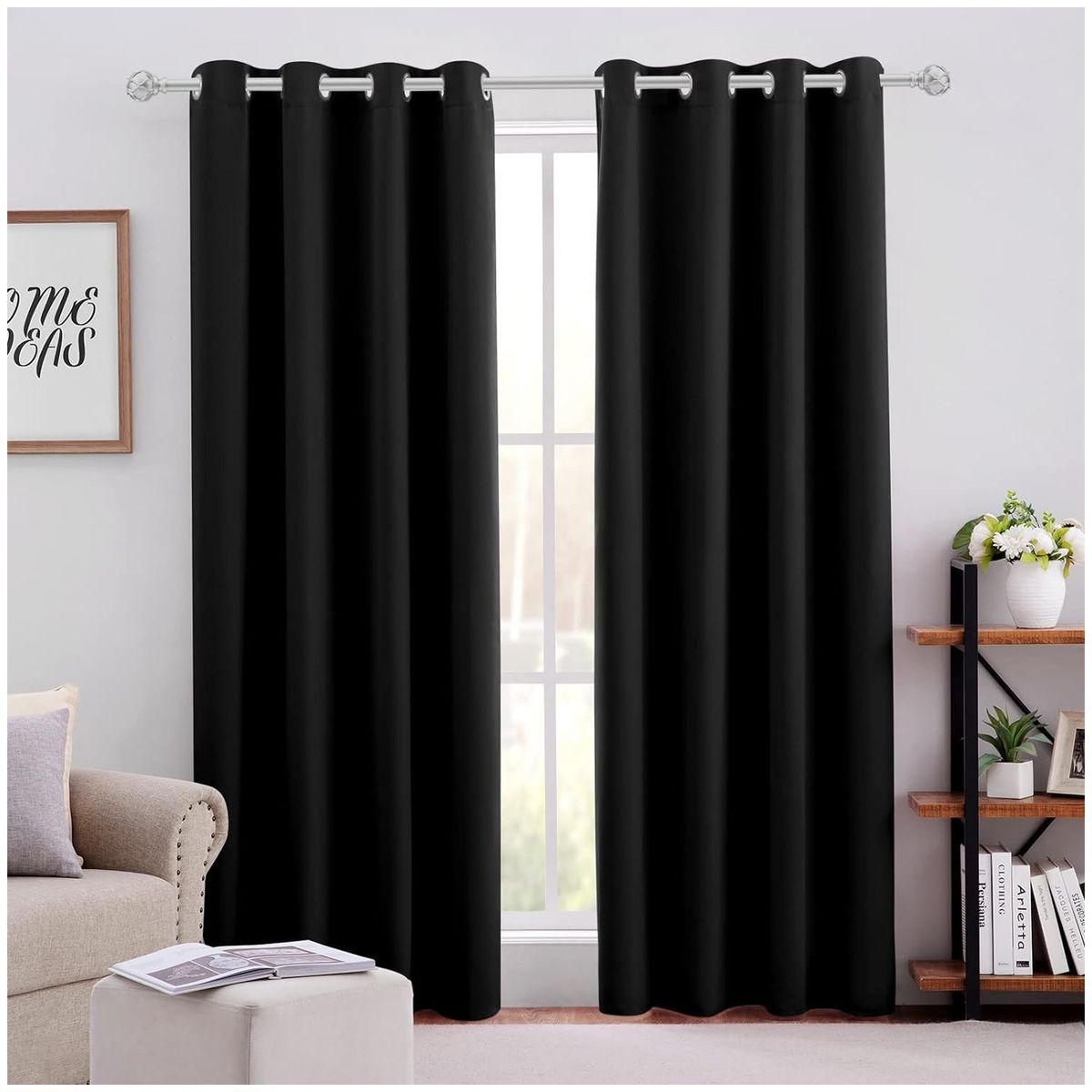 ONE PIXEL - Cortina Blackout 100% Anti Luz, 2 Paños 140x225 - Negro One Pixel