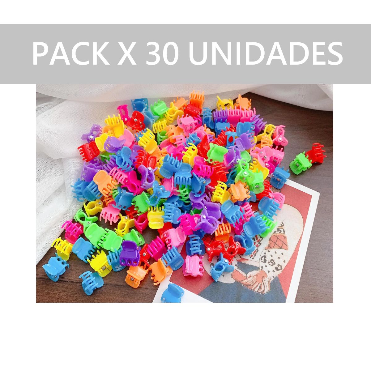 GENERICO - Ganchos X 30 Unid Mini Caimán Piojitos Pinzas Cabello Niñas