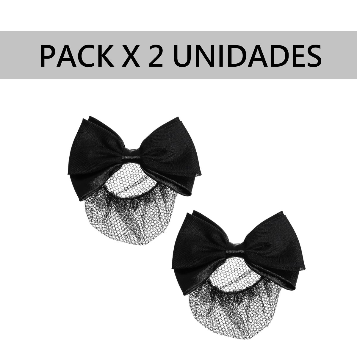 GENERICO - Pinza X 2 Unid Moño Malla Cabello Ballet Negro