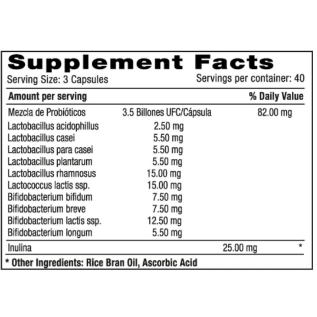 MILLENIUM NATURAL SYSTEM - Probiotics & Prebiotics x 60 Cápsulas Natural System