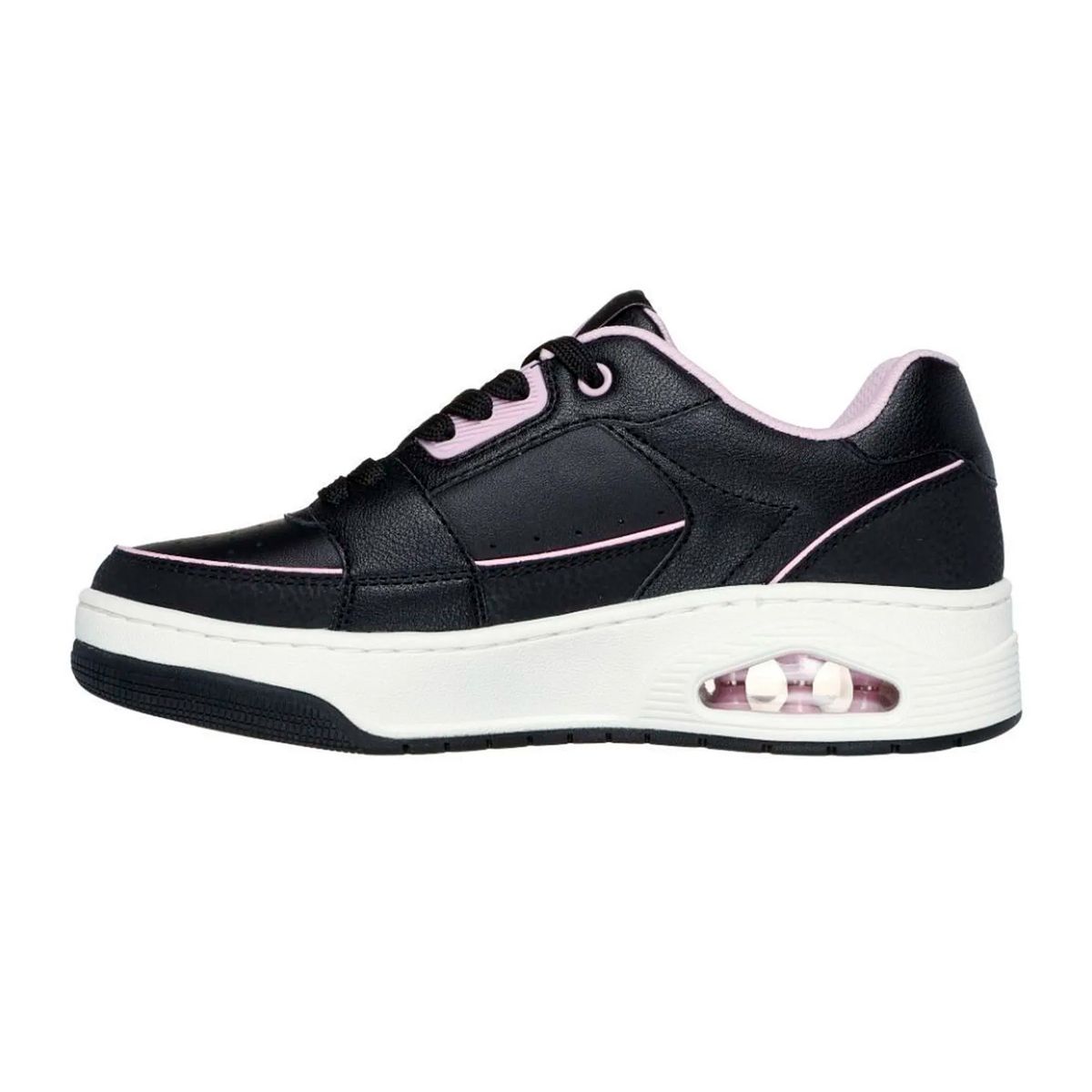 SKECHERS - TENIS SKECHERS NEGRO PARA MUJER SK UNO COURT COURTED BLACK PINK