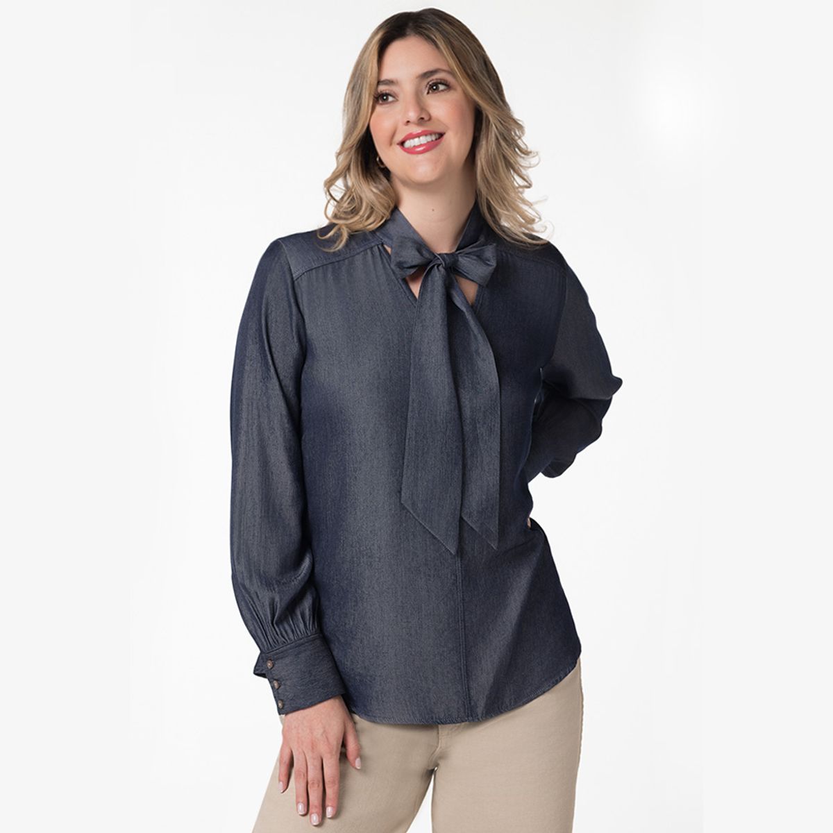 LEC LEE - Blusa anudada para mujer Lec Lee - Indigo