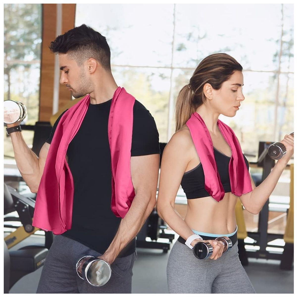 ONE PIXEL - Toalla Microfibra Deportiva Set De 3 (40x40 + 80x40 + 155x85) ONE PIXEL