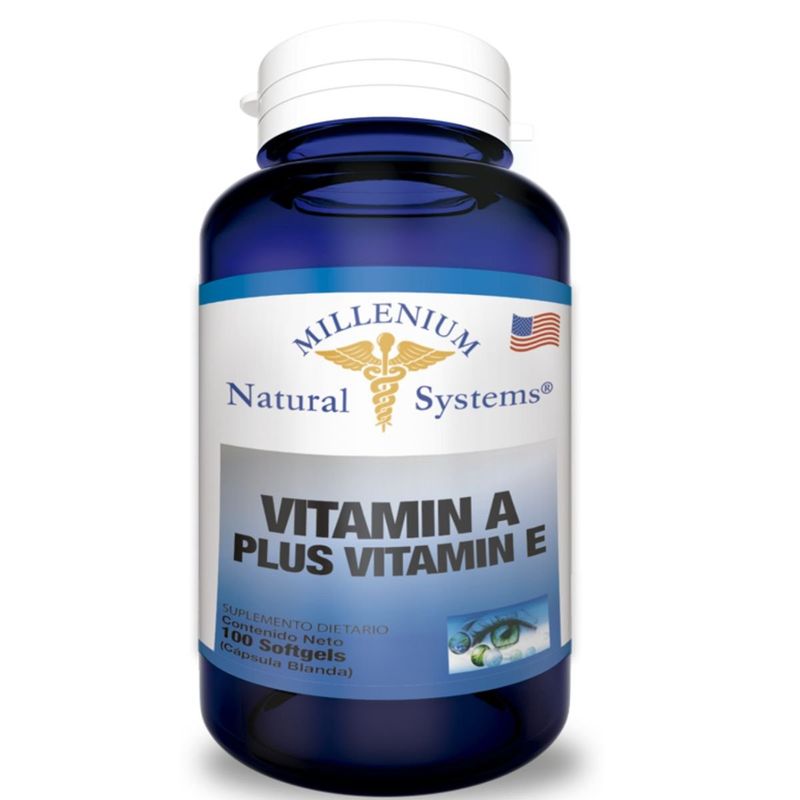 MILLENIUM NATURAL SYSTEM - Vitamina A Plus Vitamina E x 100 Cápsulas Natural System