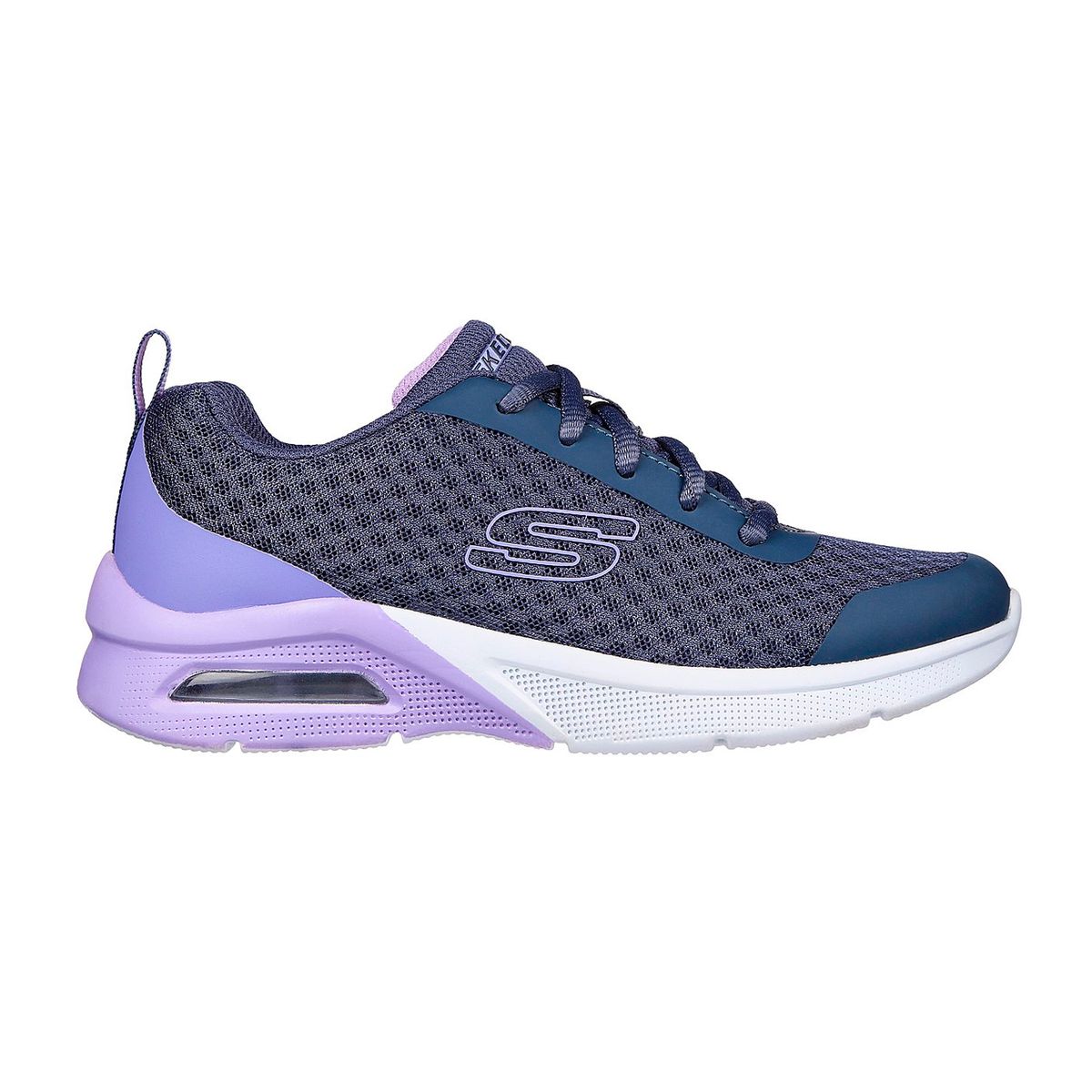 SKECHERS - TENIS SKECHERS GRIS PARA NIÑA SK MICROSPEC MAX BRIGHTASTIC CHARCOAL.