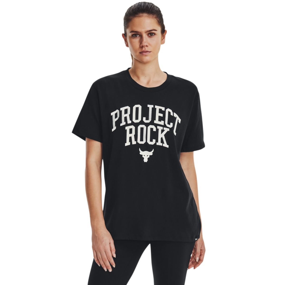 UNDER ARMOUR - Camiseta PJT ROCK HWT CAMPUS Negro MUJER 1377449-001-N11 UNDER ARMOUR