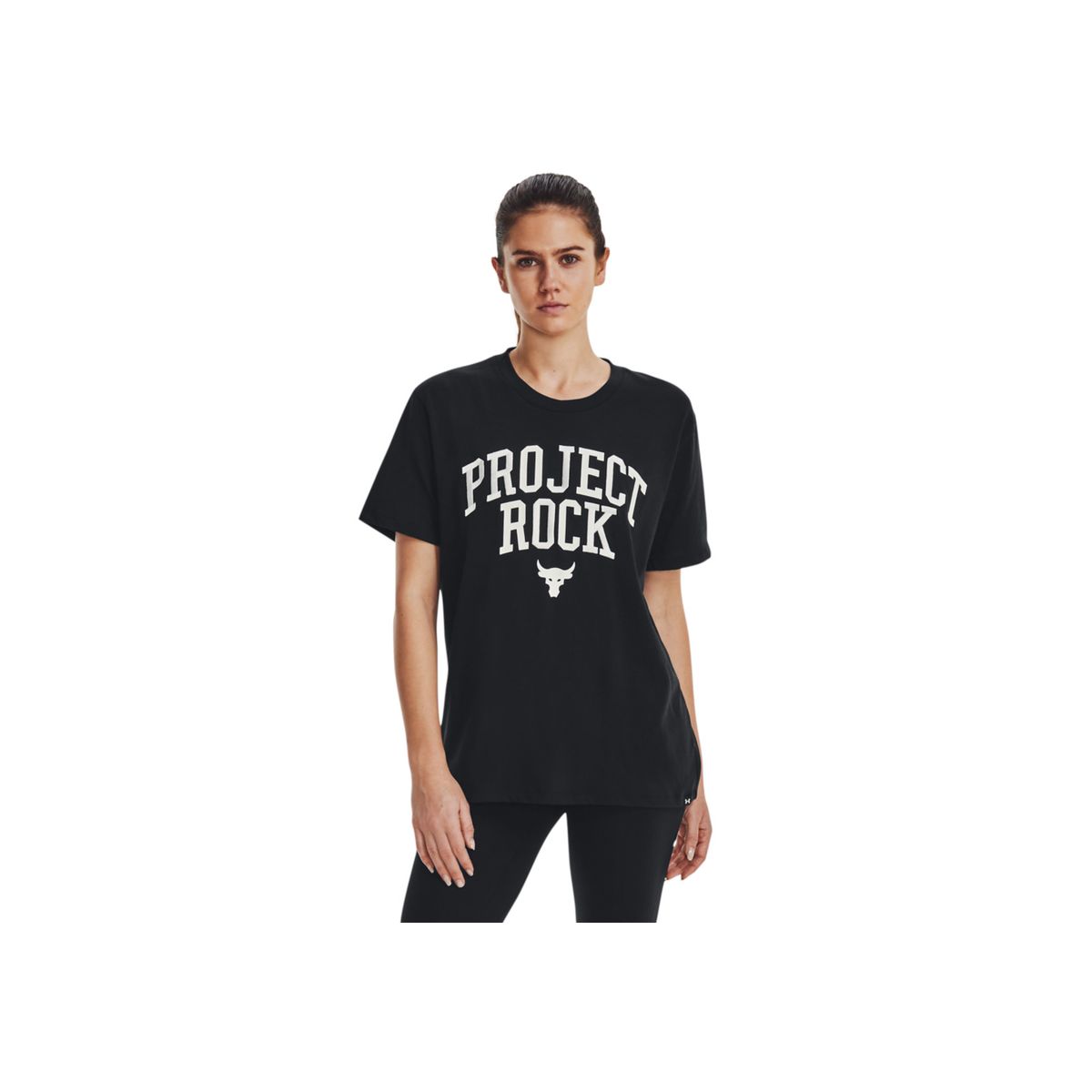 UNDER ARMOUR - Camiseta PJT ROCK HWT CAMPUS Negro MUJER 1377449-001-N11 UNDER ARMOUR