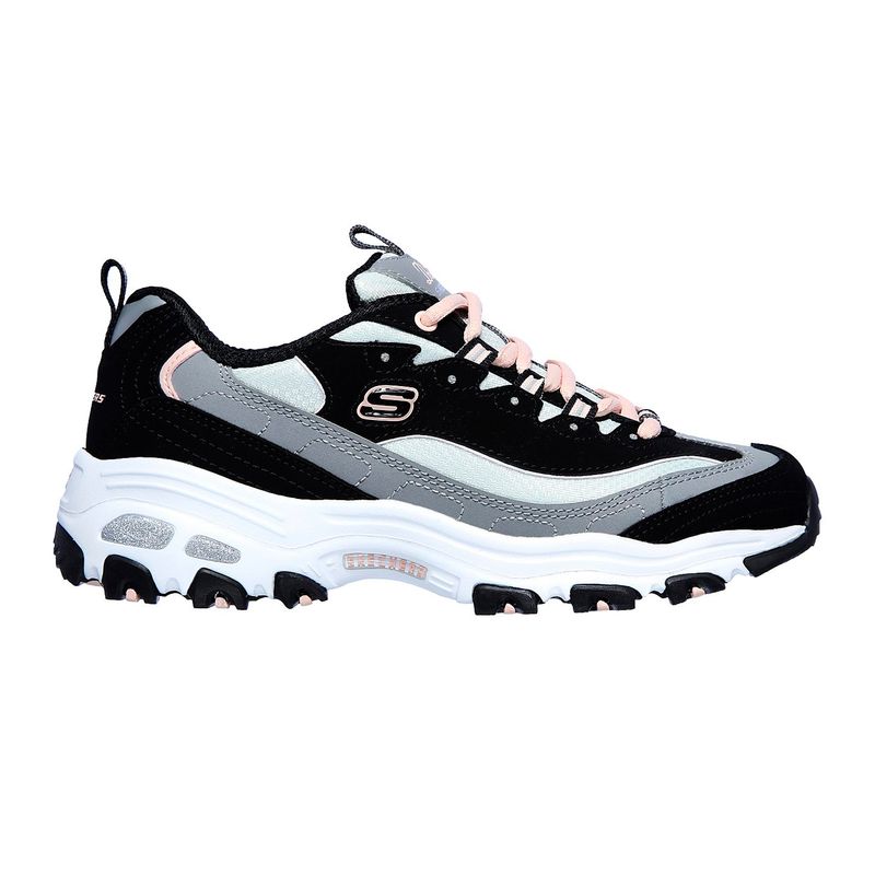 SKECHERS - TENIS SKECHERS NEGRO GRIS PARA DAMA SK D LITES COOL CHANGE BLACK GRAY