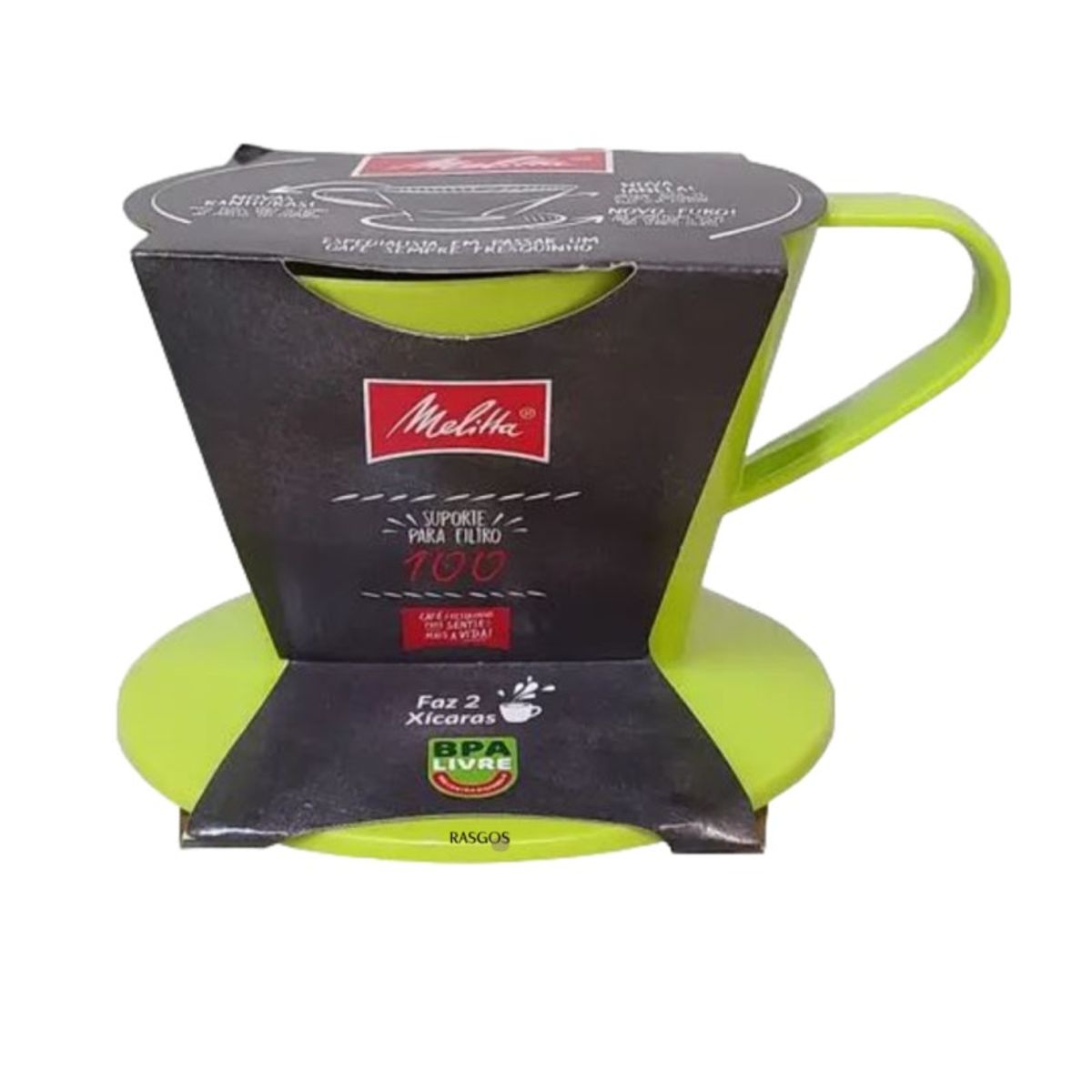 MELITTA - Pour Over Melitta 4 Verde Limón Viajero Pequeño Cono Café